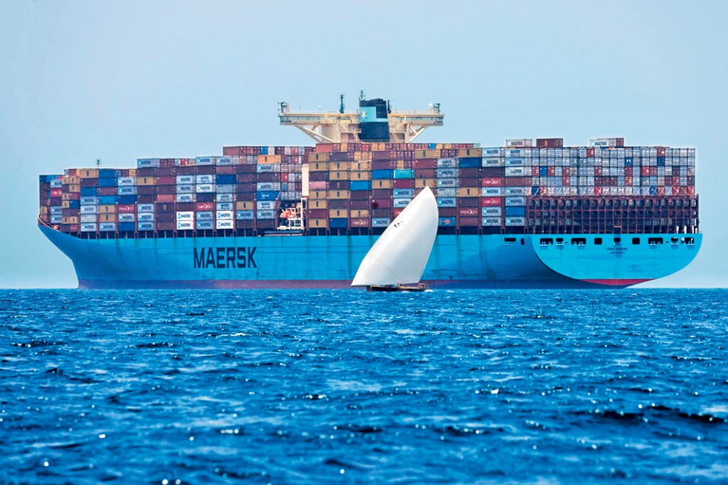 馬士基集團一艘貨櫃船去年在波斯灣航行。