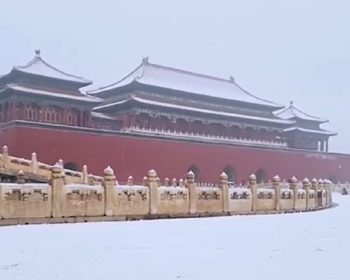 北京發布暴雪黃色預警。網上截圖