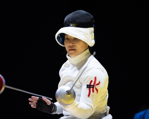 余翠怡力战下未能助港队夺得女重团体赛奖牌。相片由香港残疾人奥委会暨伤残人士体育协会提供