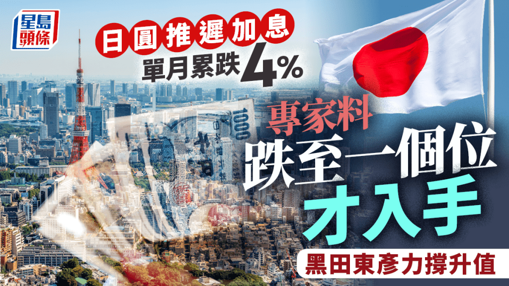 日圓推遲加息 單月累跌4% 專家料跌至一個位才入手 黑田東彥力撐升值