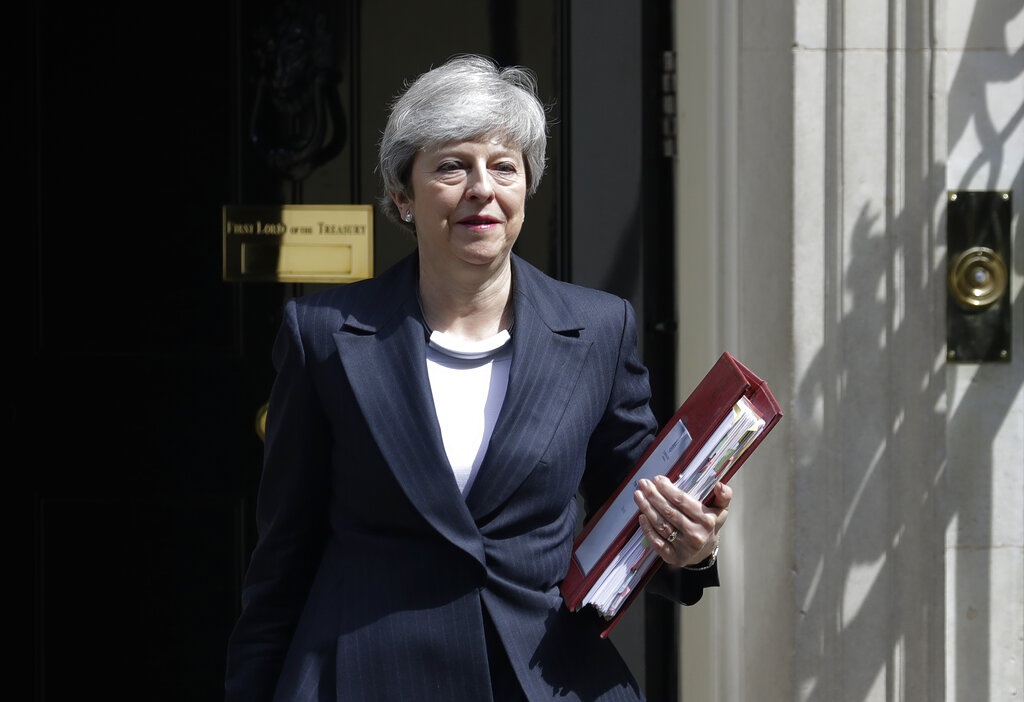 英國首相文翠珊。AP圖片