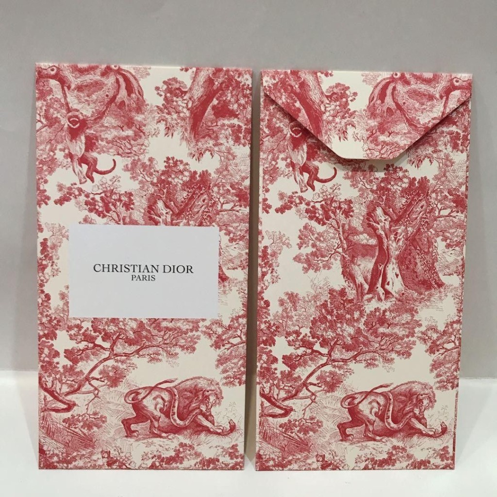 Christian Dior Toile de Jouy法式印花森林公園高級利是封一套/$100。