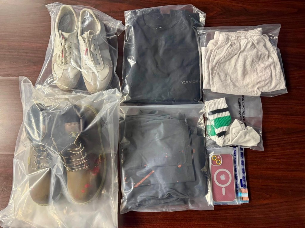 涉案人衣物。警方圖片 涉案人衣物。警方圖片