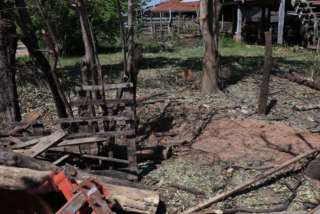 泰国沙缴府在战火中受到波及。新华社