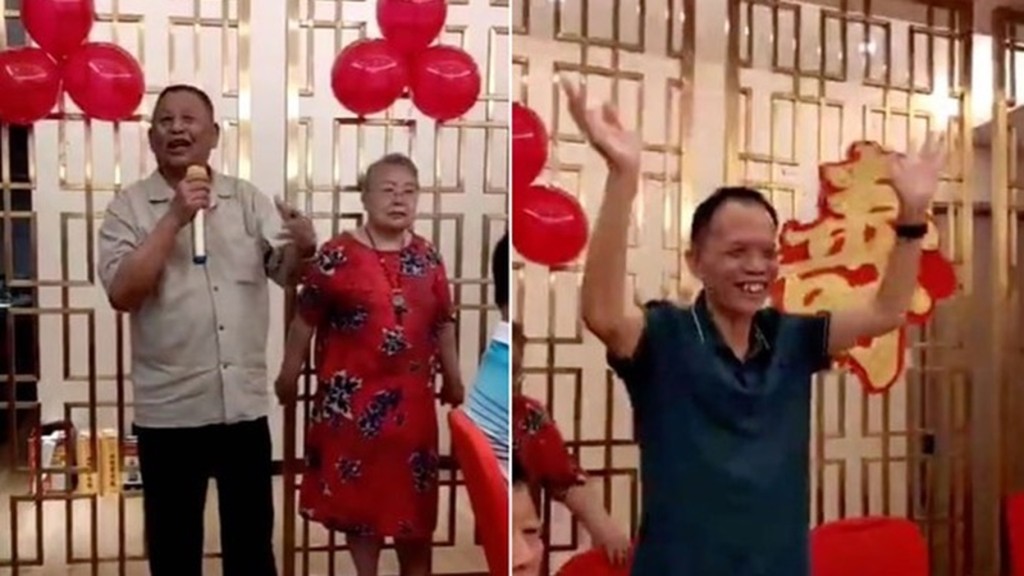 徐炳松(左圖左)出獄後擺壽宴，曾涉貪入獄的欽州市委書記俞芳林(右圖)等人到賀。網上圖片