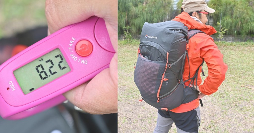 Sunny Sir整套的輕量化露營裝備，重量僅約八公斤。