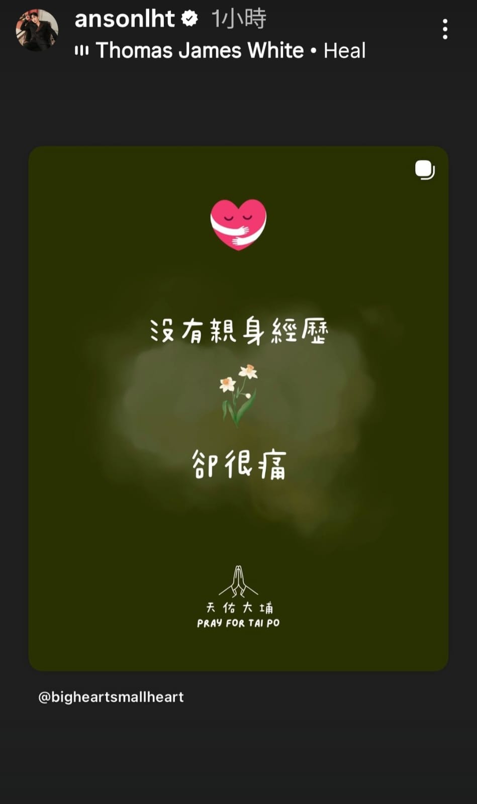 Anson Lo抒發感受。