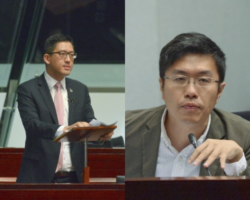 议员林卓廷（左）；议员区诺轩（右）。资料图片