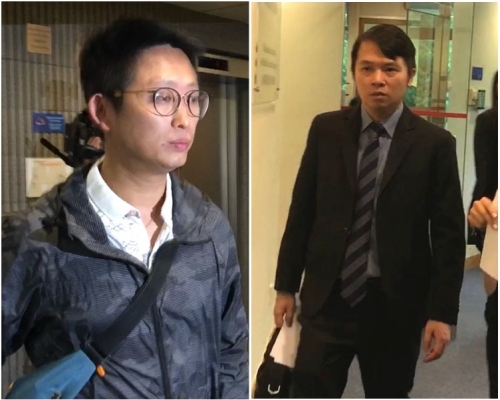 左為死者屬今早到場旁聽。右為黃卓義。