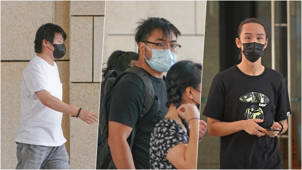 左起被告:李㑊橉、張家榮、何卓軒。 資料圖片