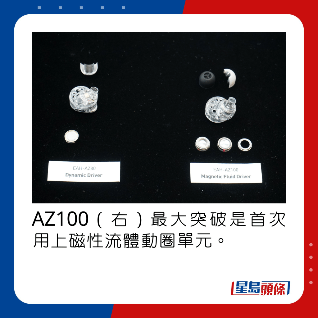 AZ100（右）最大突破是首次用上磁性流體動圈單元。