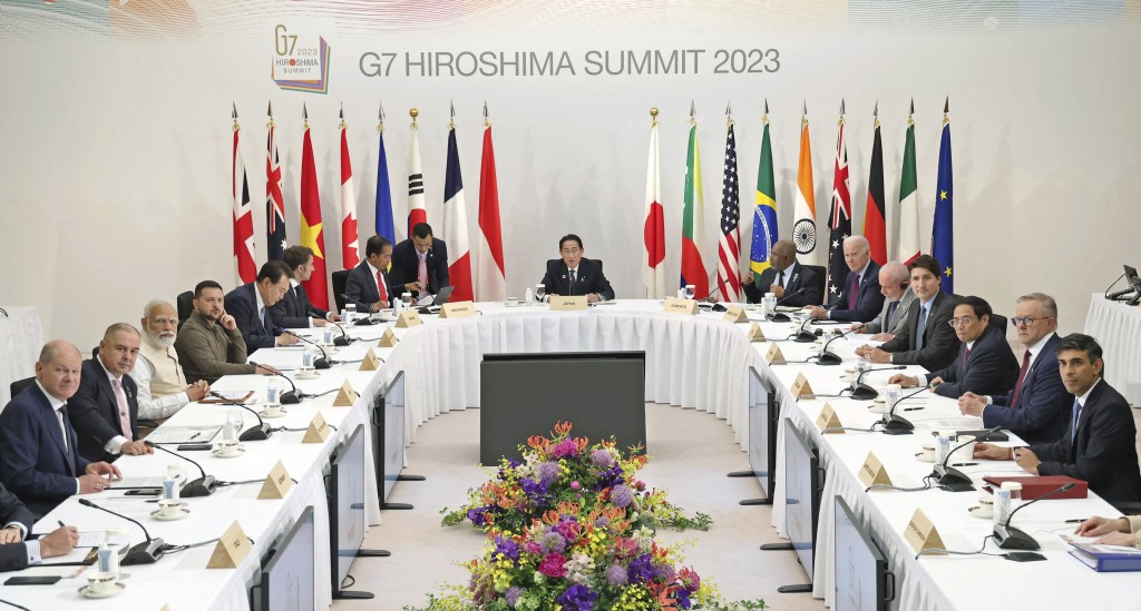澤連斯基向G7各成員國致謝。(美聯社)