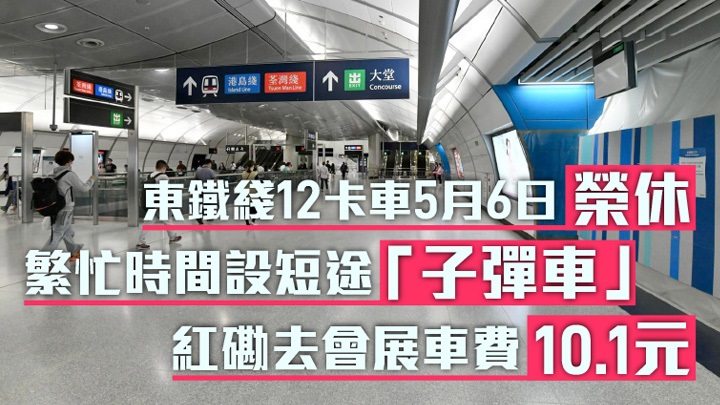 紅磡站來往會展站車費10.1元。