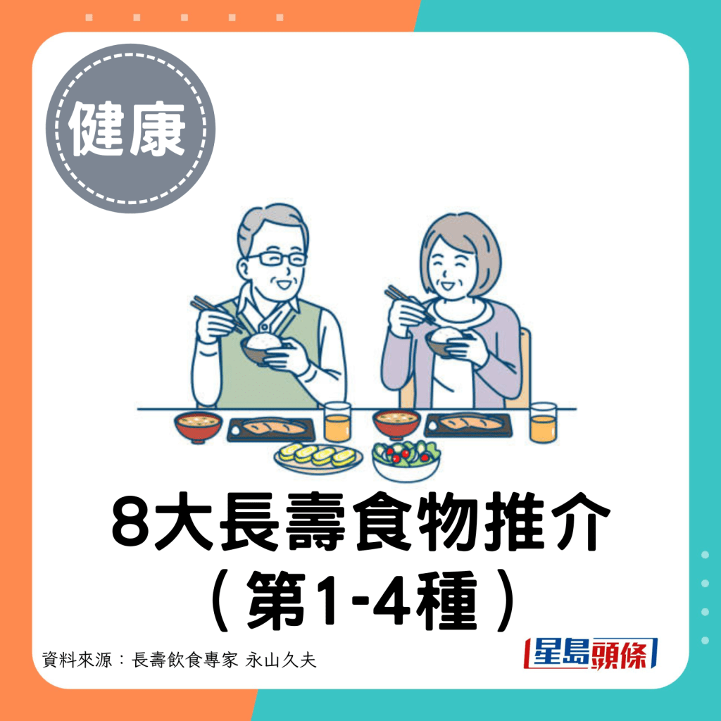 8大長壽食物推介（第1-4種）。