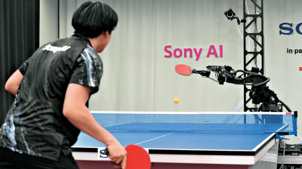 Sony開發的AI機械人Ace與一名精英球手對戰。美聯社