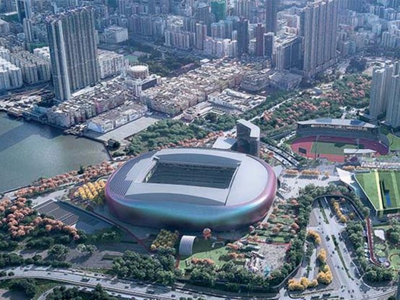 特首林鄭月娥在施政報告中,預料啟德體育園將會在2023年落成。資料圖片