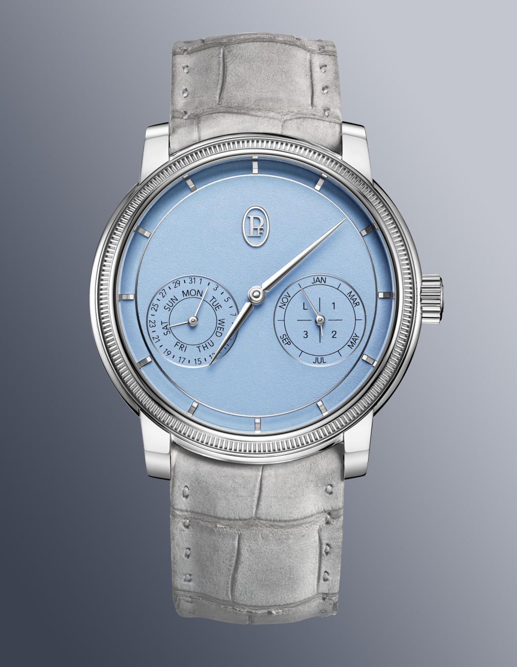 Parmigiani Toric Quantième Perpétuel,錶殼:40.6mm鉑金 / 機芯:PF733手上鏈 / 限量:50枚 / 售價:$808,000(鉑金)。 Parmigiani Toric Quantième Perpétuel,錶殼:40.6mm鉑金 / 機芯:PF733手上鏈 / 限量:50枚 / 售價:$808,000(鉑金)。