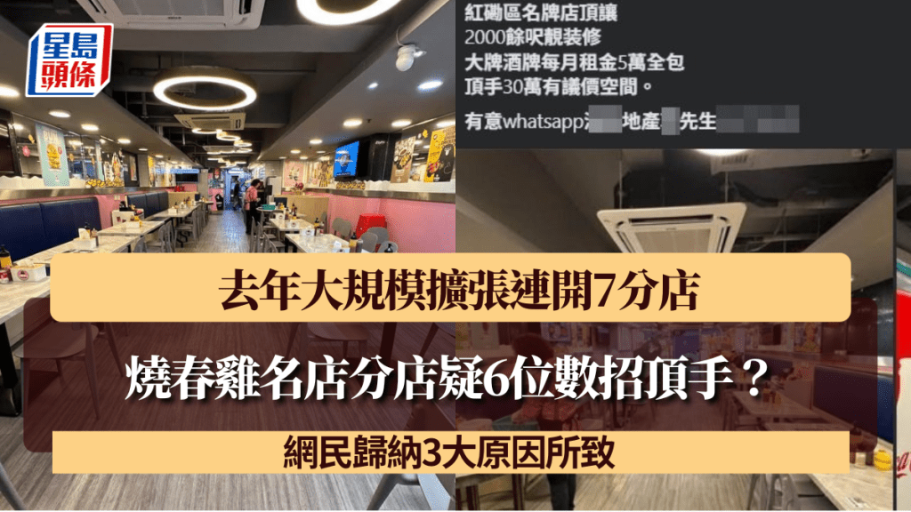 燒春雞名店分店疑6位數招頂手？去年大規模擴張連開7分店 網民歸納3大原因所致