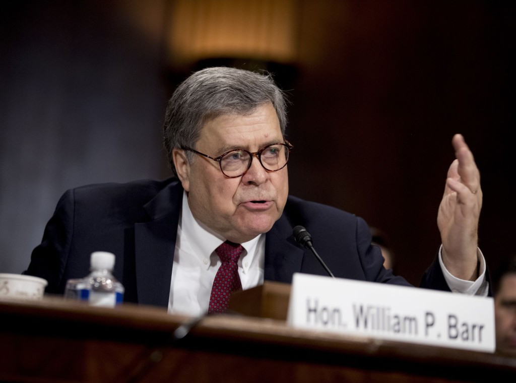 巴尔强调没有偏袒总统特朗普。AP