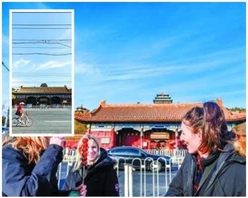拆除了架空電線,北京歷史古貌回復美觀。
