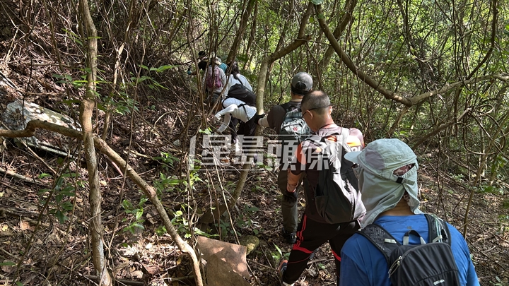 熱心市民組隊上山，搜索劉家良及另外至少2位名人富豪的骨灰。楊偉亨攝