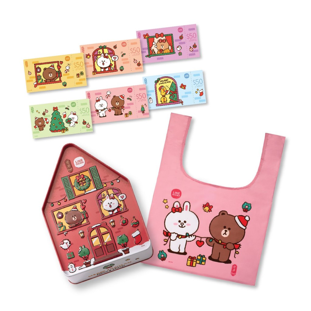 網店現有「LINE FRIENDS WITH KEE WAH BAKERY」聖誕套裝優惠，加送六款現金券。
