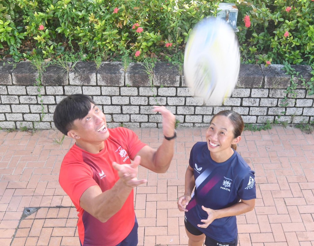 李卡度及莊嘉欣都十分熱愛欖球,是隊中的靈魂人物。何君健攝 李卡度及莊嘉欣都十分熱愛欖球,是隊中的靈魂人物。何君健攝