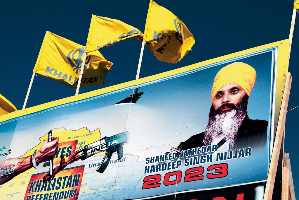 加拿大印度裔锡克教领袖尼贾尔的肖像。