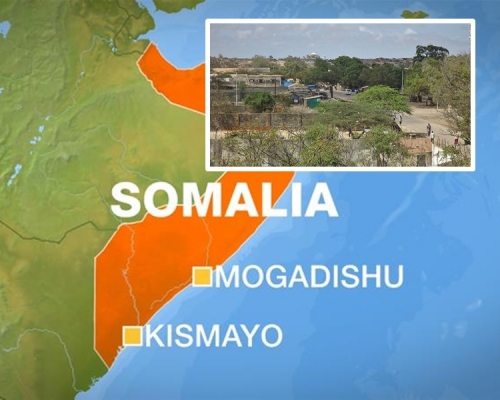 索馬里南部港口城市基斯馬尤一家酒店被引爆汽車彈。網圖