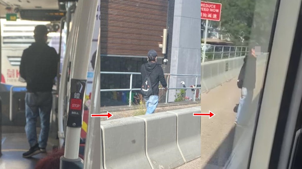 男乘客自行開門下車，因無法離開只能折返並要求上車。「馬路的事討論區」圖片