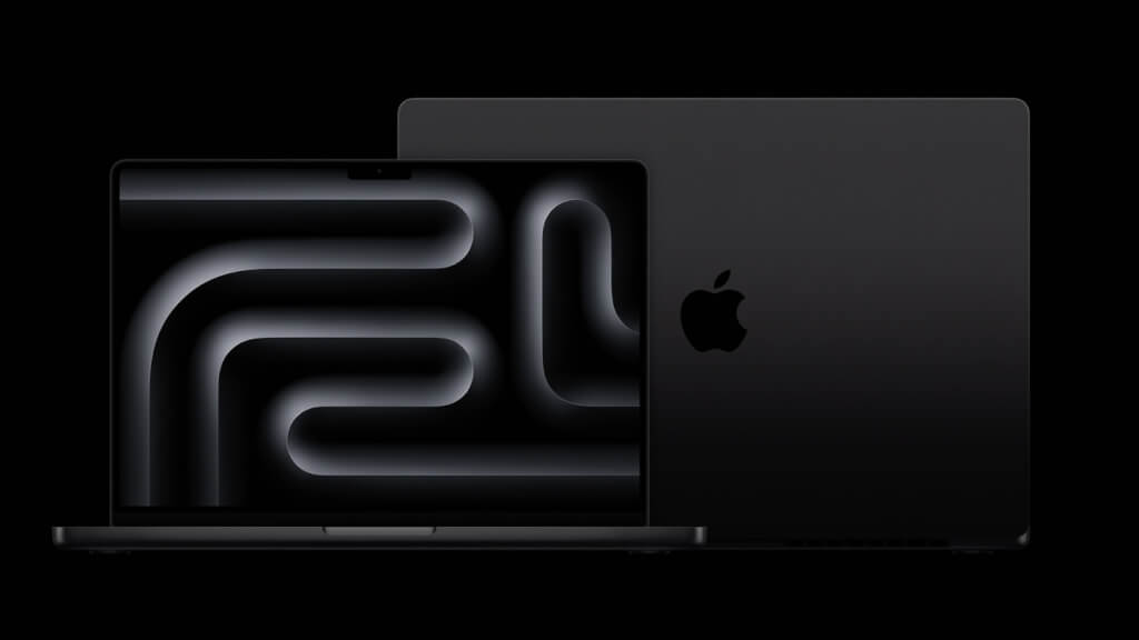 蘋果MacBook Pro升級M3系列晶片，新增太空黑配色。網上圖片