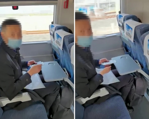 男乘客高鐵上拒讓靠窗女子入座,還說一些歪理。(網圖)