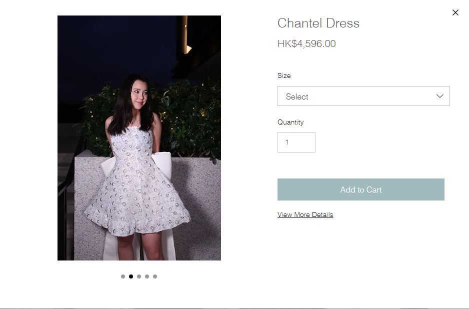 暫時最貴的白色閃令令Tube dress「Chantel Dress」售4,596元。
