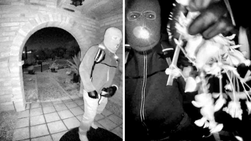 閉路電視畫面發現，一名身穿黑衣的神秘男子，曾鬼鬼祟祟地在住宅周邊長時間徘徊活動。
