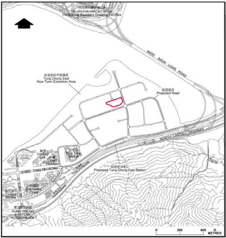 「樂建居」東涌用地位於122區(紅圈)。