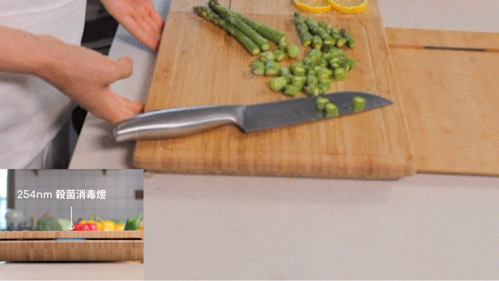 智能砧板备有短波紫外线灯。（网上图片）
