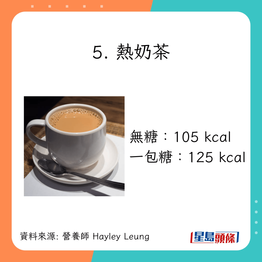 8款不同茶餐厅热饮的卡路里：热奶茶