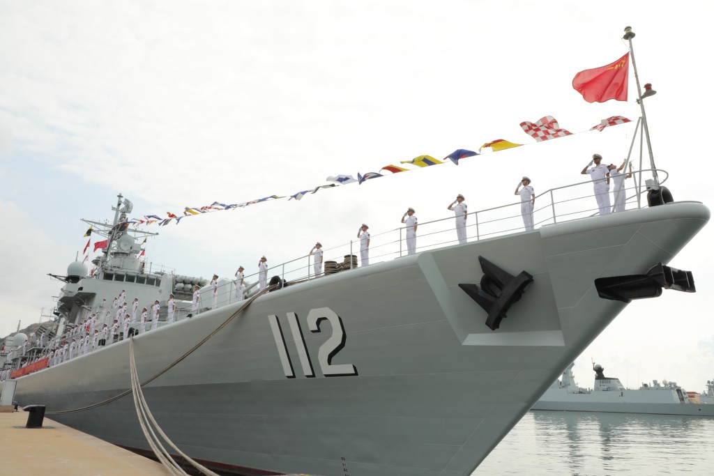 哈爾濱艦退役儀式現場。