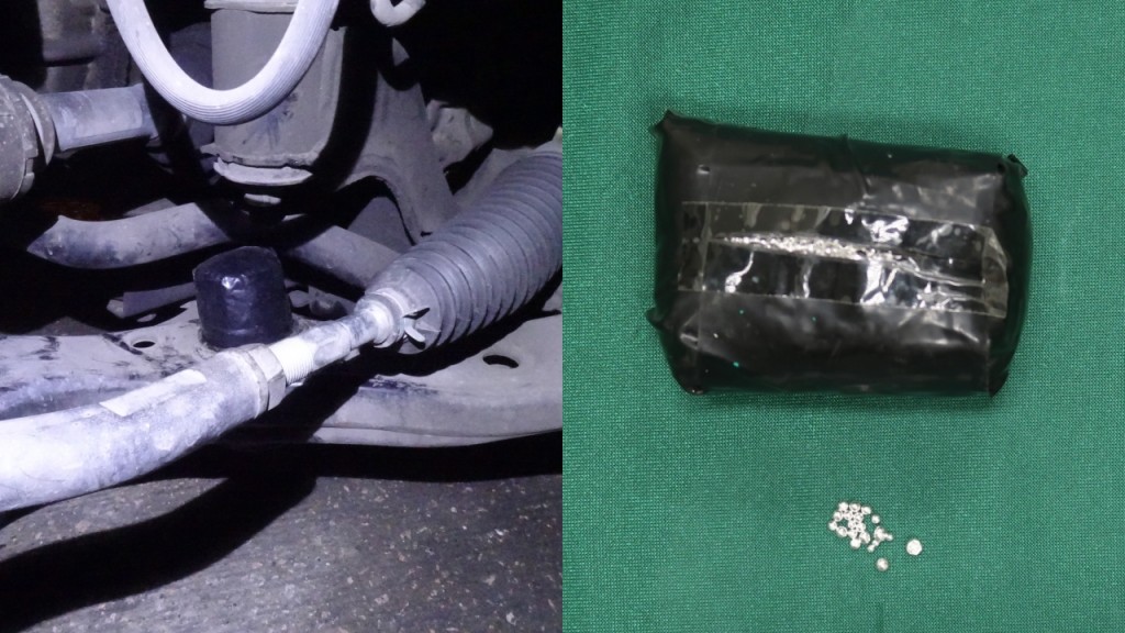 往皇崗私家車涉走私13萬元白銀 藏於中控台及前輪搖臂 司機被捕