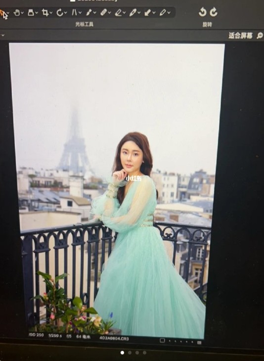 蔡天凤一名摄影师好友于小红书上载早前为蔡天凤在巴黎拍的照片。