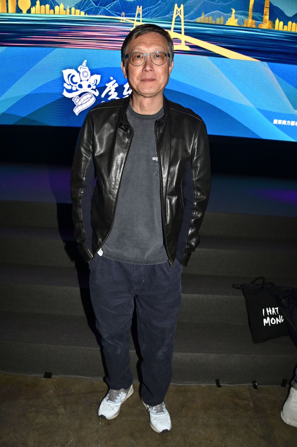  导演刘伟强、王晶出席会展举行的广东省重点电影项目发布会。