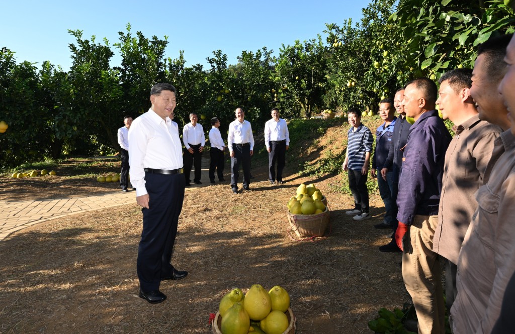 習近平早前在廣東考察。新華社