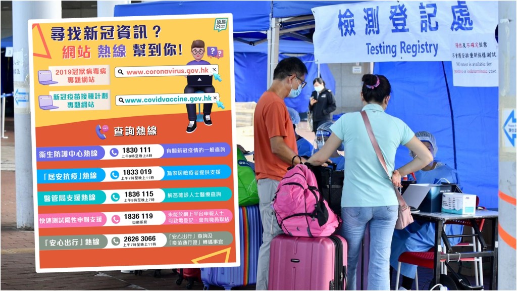 政府設有不同熱線,就不同範疇解答市民提問。小圖為fb「添馬台」圖片