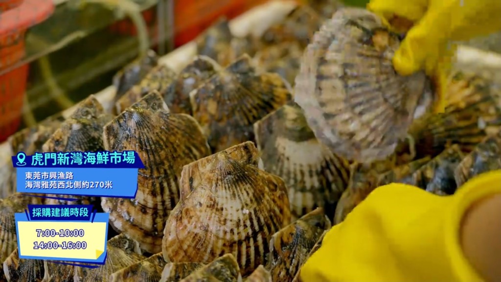 虎門新灣海鮮市場內的海鮮種類繁多。