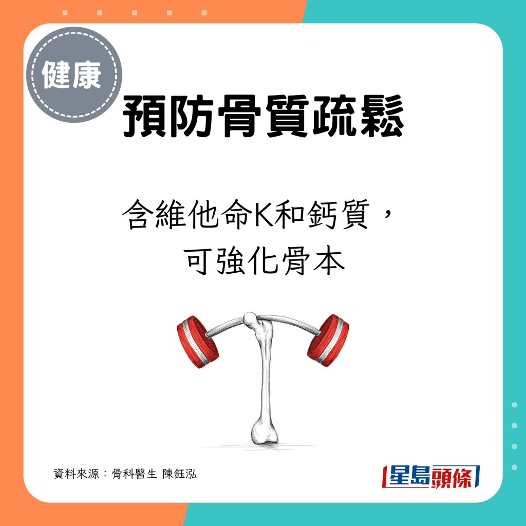 因含維他命K和鈣質