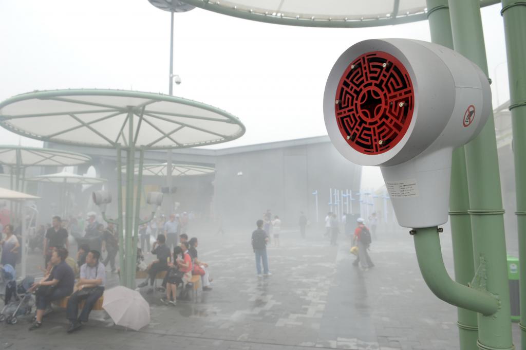 2010年上海世博早已應用「霧森降溫系統」緩解悶熱。