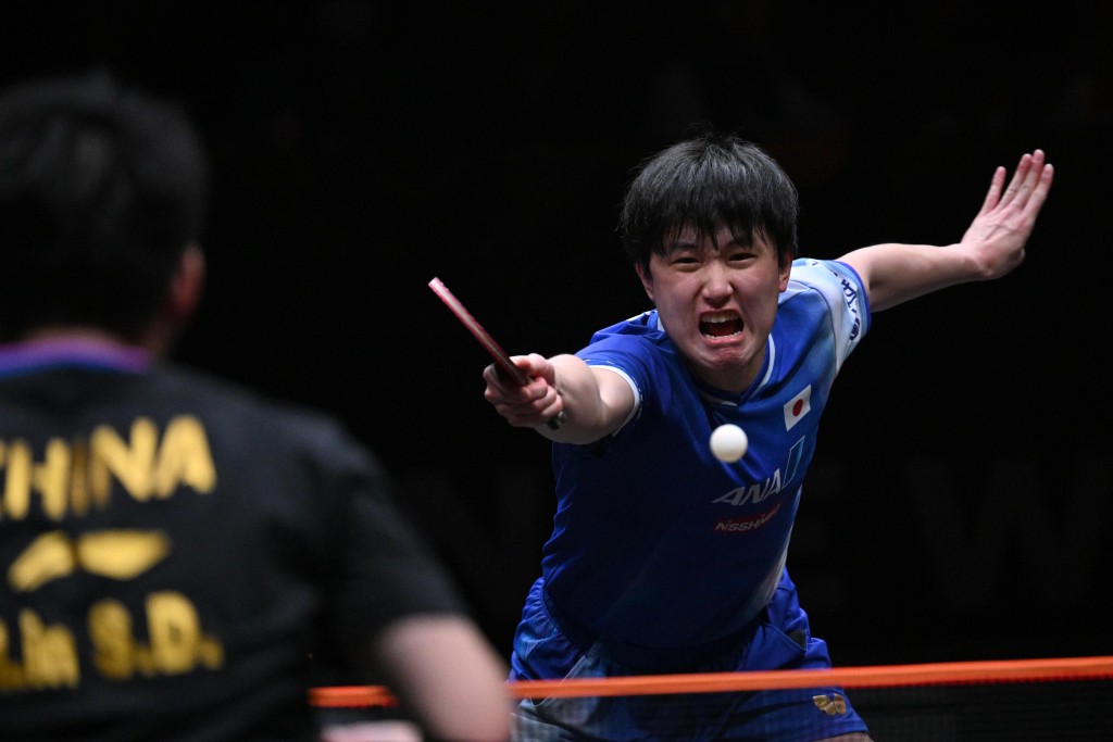 表情丰富的张本在比赛中力战而胜。苏正谦摄 表情丰富的张本在比赛中力战而胜。苏正谦摄