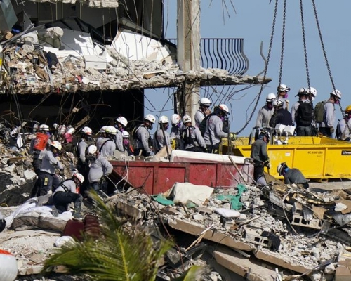 邁阿密塌樓事故尋獲最後一名失蹤者遺體，累計98人死亡。AP圖片