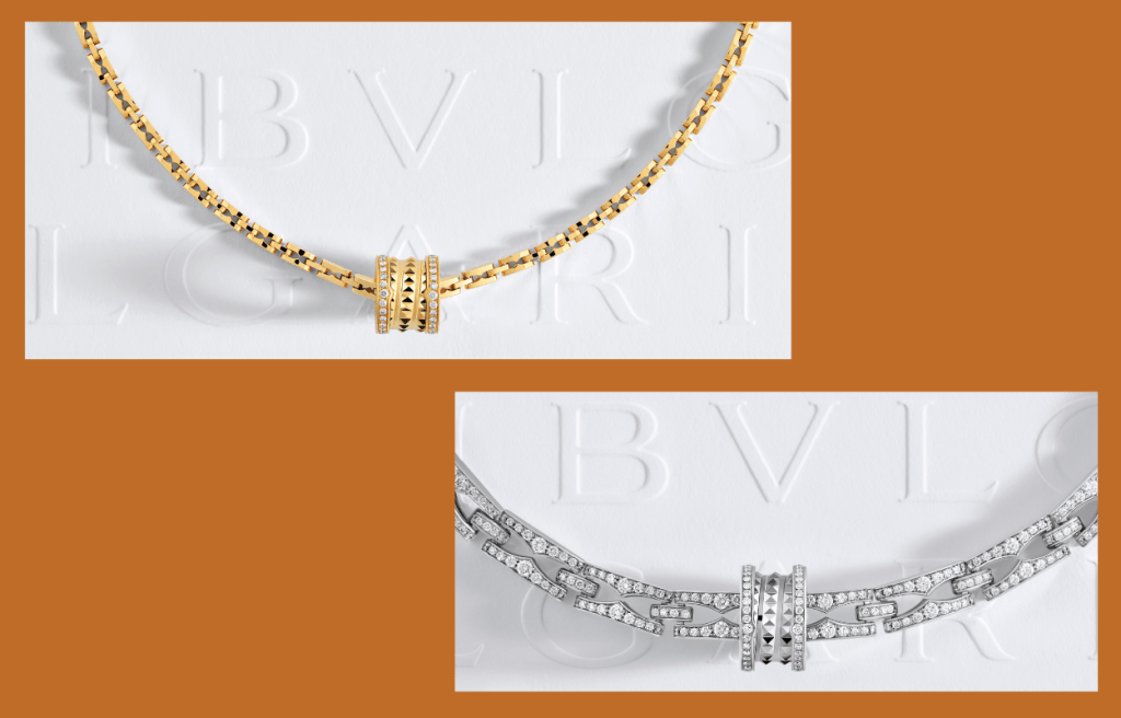 B.Zero1 Rock系列亦不乏鑲有鑽石及配以粗身項鏈的華貴設計。