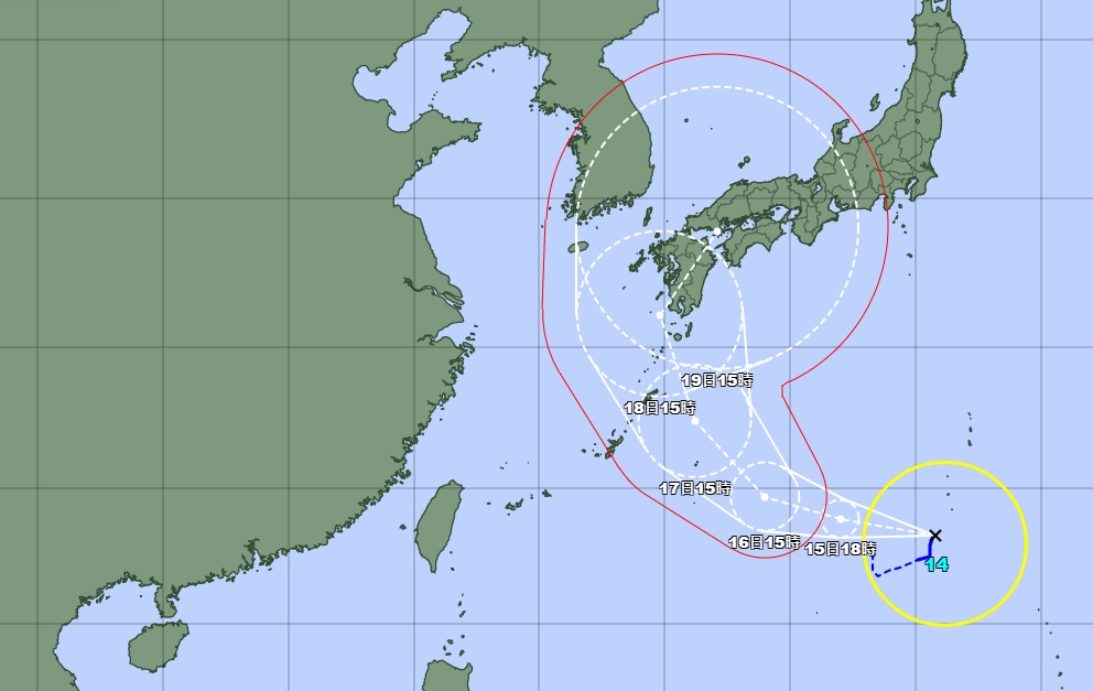 「南玛都」可能在日本9月17日起的3天连假期间影响冲绳、九州及日本西部，甚至有登陆可能。日本气象厅